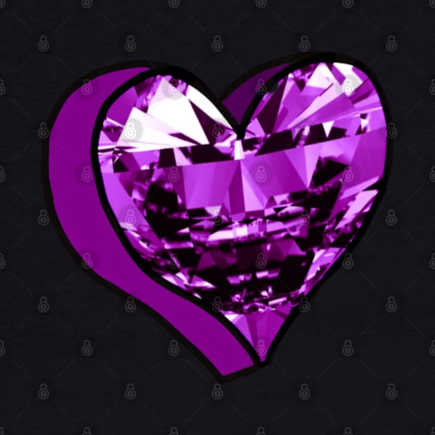 Purple Diamond Love Heart by ROLLIE MC SCROLLIE